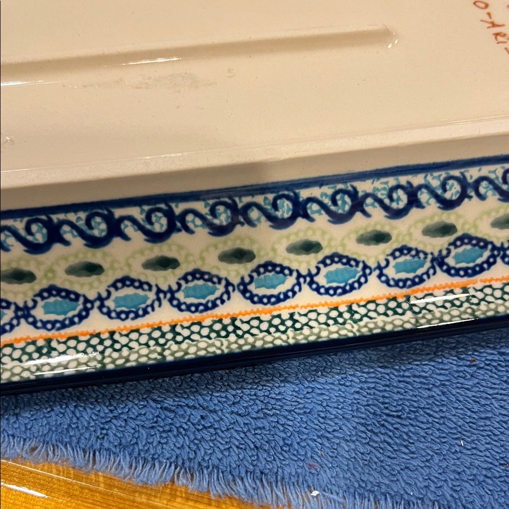 Polish Pottery Floral Bread Tray - Picture 4 of 5